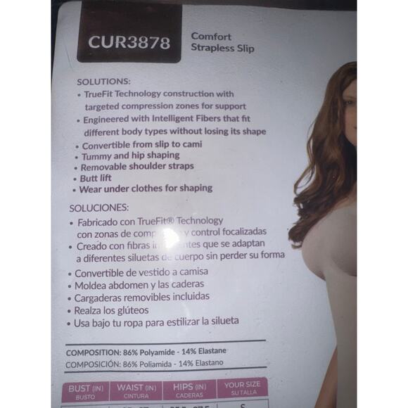 Brand New Curveez Women's Small Nude Comfort Strapless Slip Dress Shapewear - Picture 5 of 7